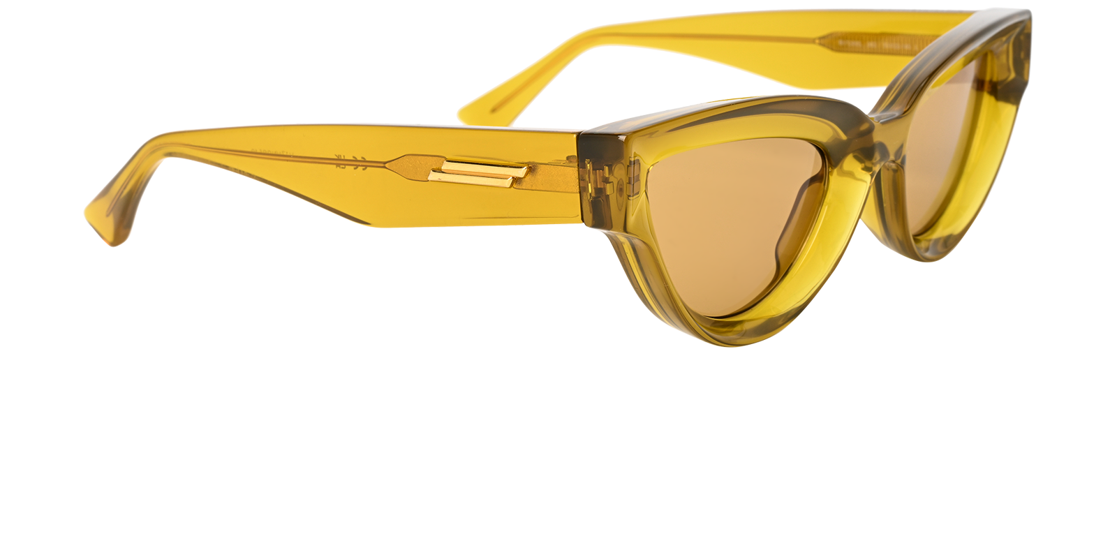 Bottega Veneta BV1249S Cat Eye Sunglasses, &pound;120, Accessories, Yellow, Side view