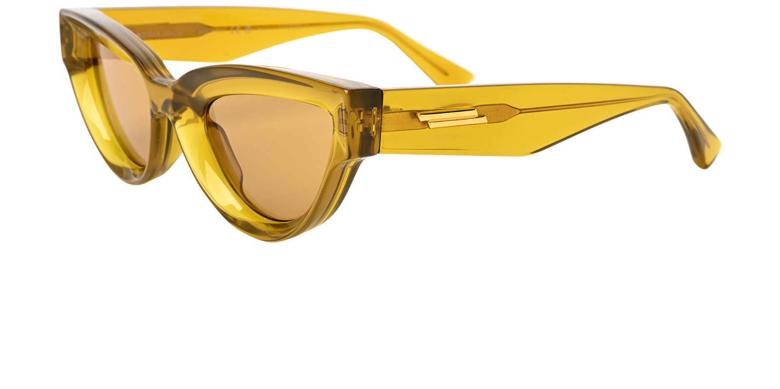 Bottega Veneta BV1249S Cat Eye Sunglasses, &pound;120, Accessories, Yellow, Bottom view