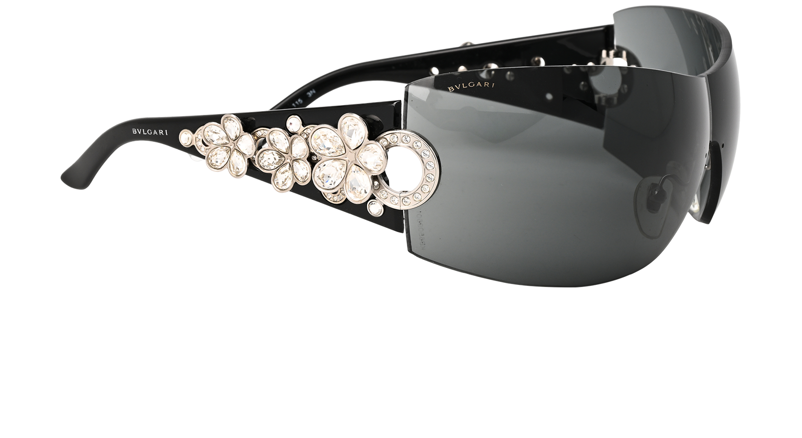 Pre-loved Bulgari 652-B Embellished Shield Sunglasses - £130 display picture 2