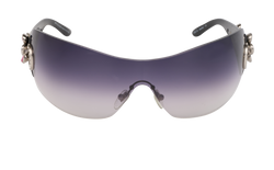 Bulgari 652-B Embellished Floral Shield Sunglasses, Acetate, Black, 2*