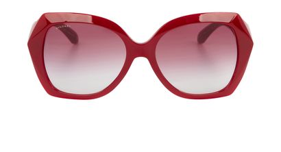 Bulgari Oversized Hexagonal Sunglasses, &pound;110, Accessories, Red, Front view