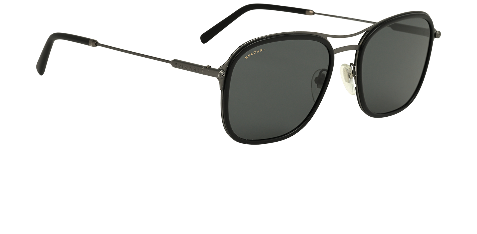 Bulgari 5041 Aviator Sunglasses, &pound;150, Accessories, Black, Side view