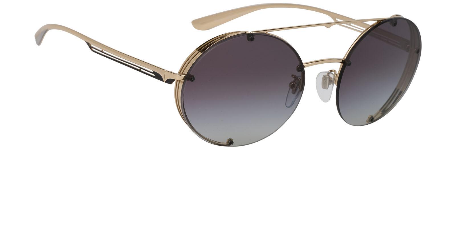 Bulgari 6127 Round Sunglasses, &pound;140, Accessories, Gold, Side view