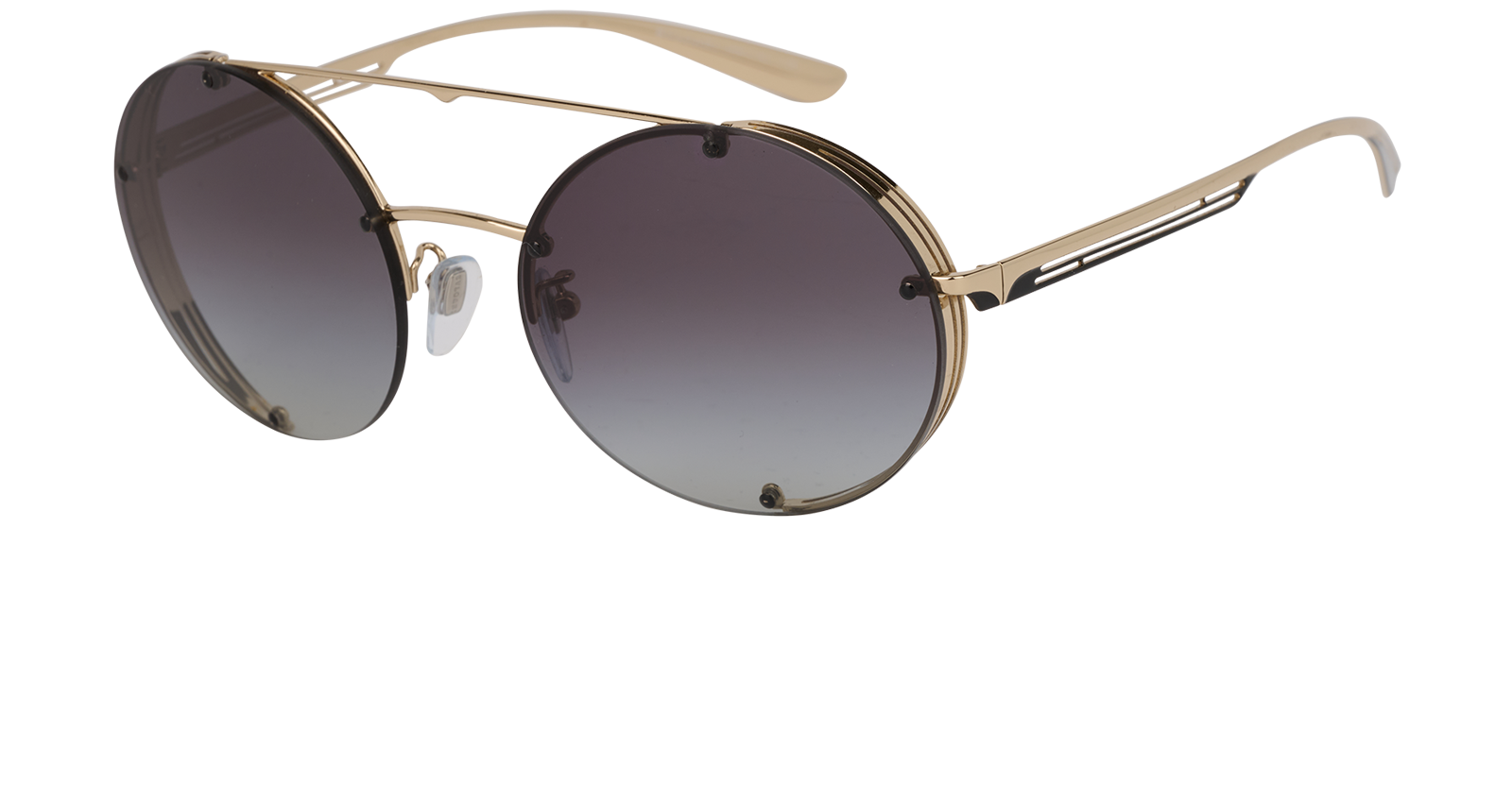 Bulgari 6127 Round Sunglasses, &pound;140, Accessories, Gold, Bottom view