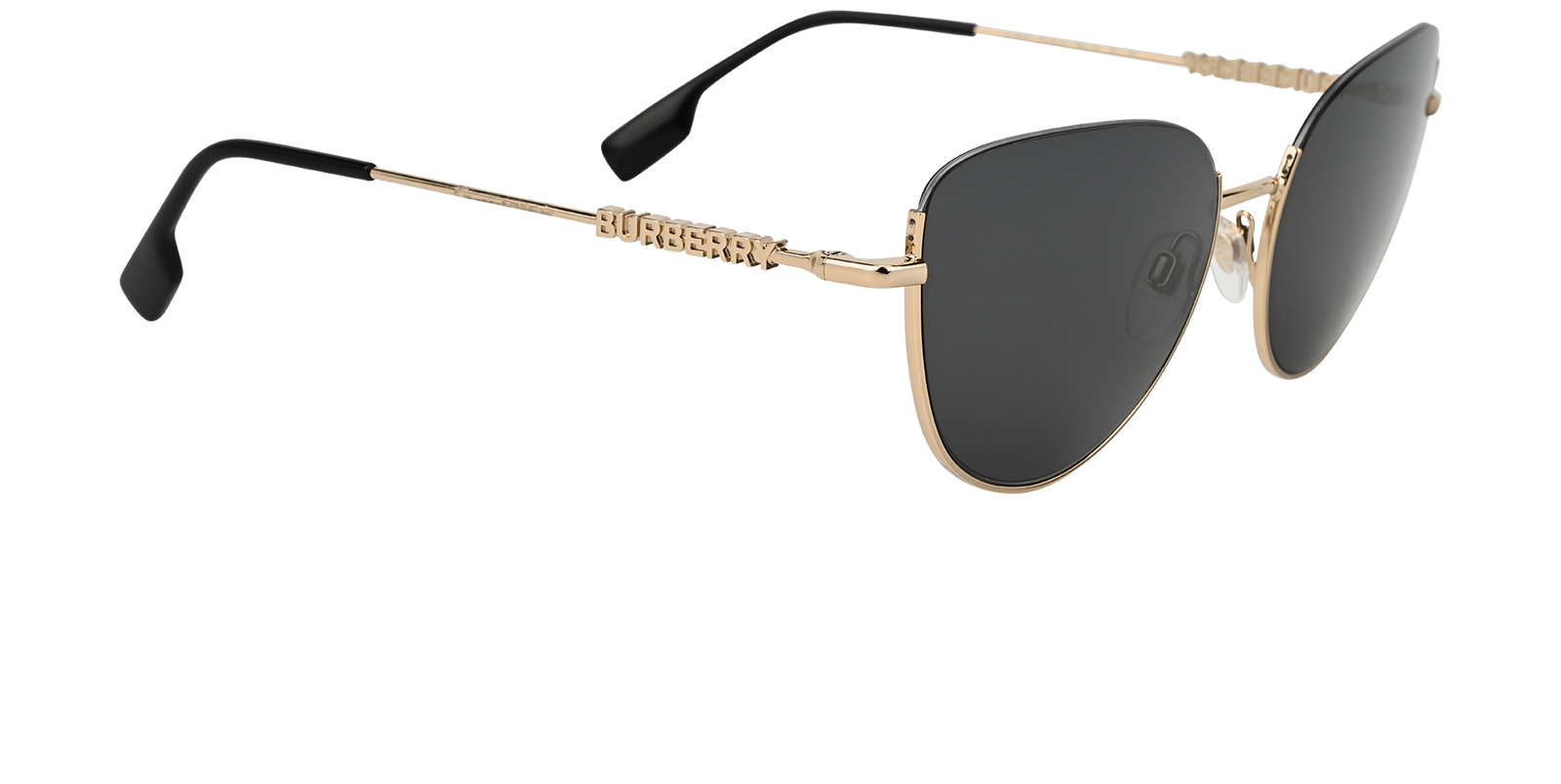 Burberry B3144 Cat Eye Sunglasses, &pound;150, Accessories, Gold, Side view