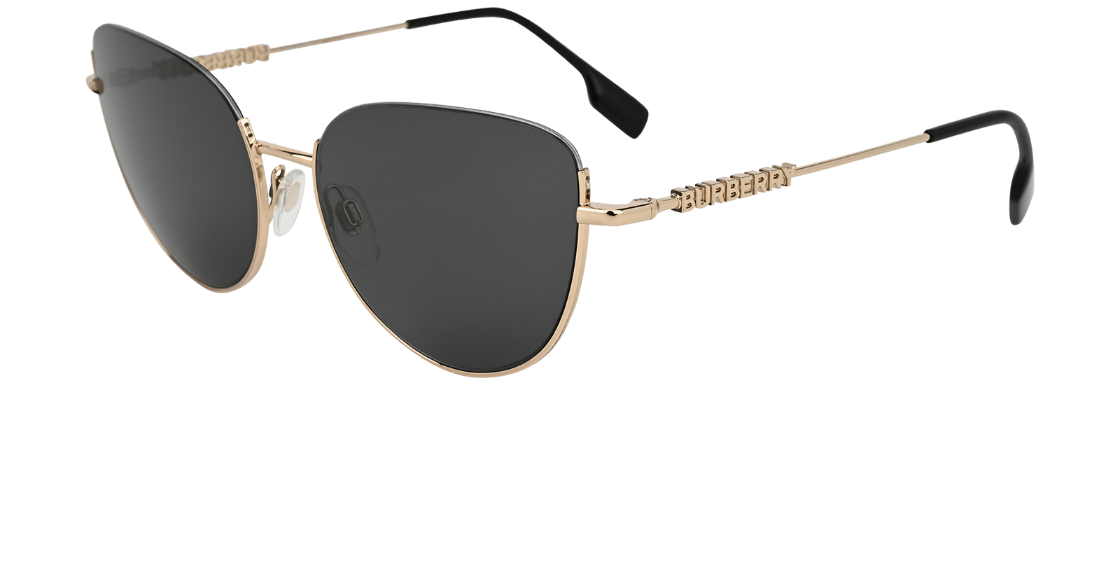 Burberry B3144 Cat Eye Sunglasses, &pound;150, Accessories, Gold, Bottom view