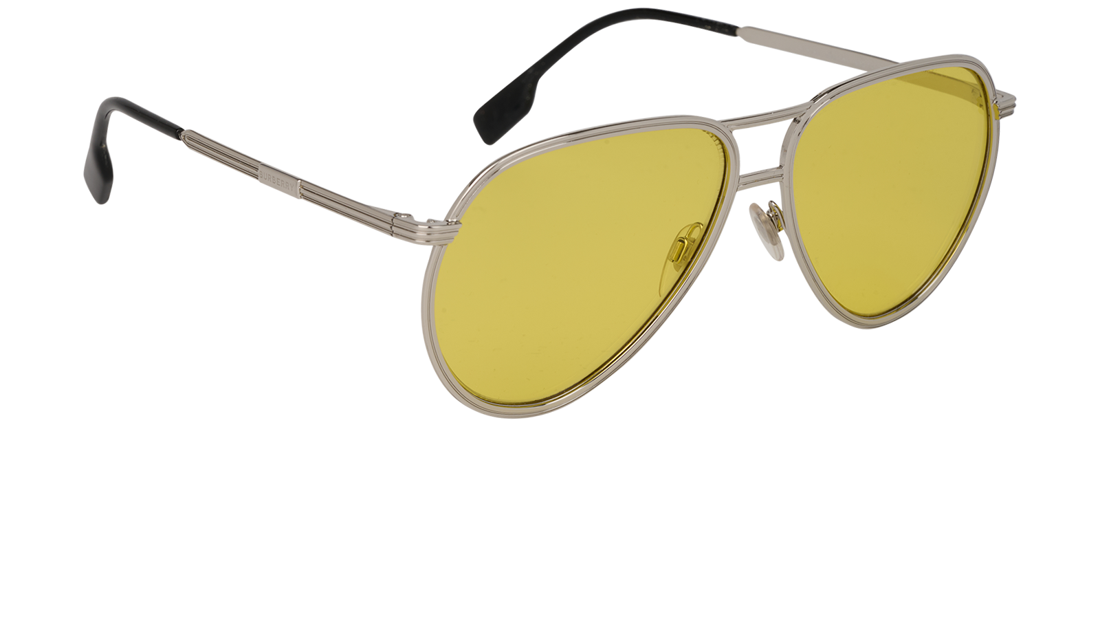 Burberry B3135 Aviator Sunglasses, &pound;90, Accessories, Silver, Side view