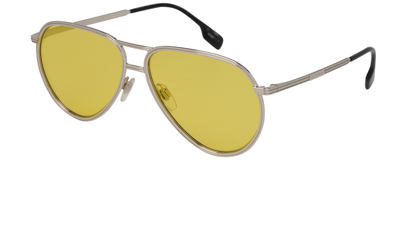 Burberry B3135 Aviator Sunglasses, &pound;90, Accessories, Silver, Bottom view