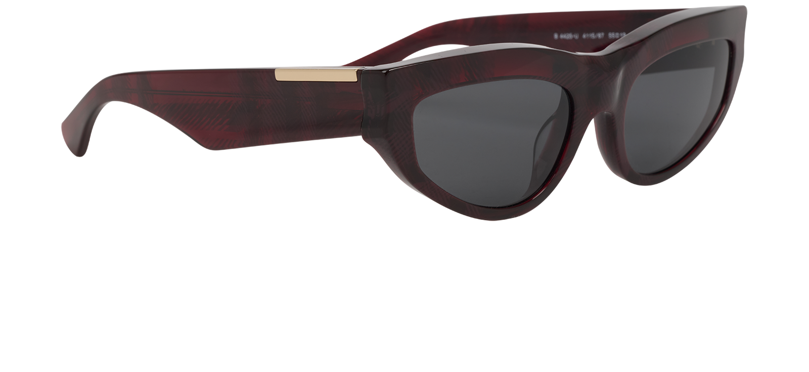 Burberry B4425 Cat Eye Sunglasses, &pound;130, Accessories, Burgundy, Side view
