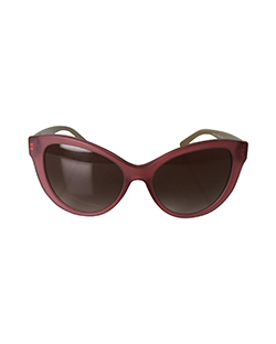 Burberry Cat-Eye Sunglasses,Plastic/Metal,Pink,Case
