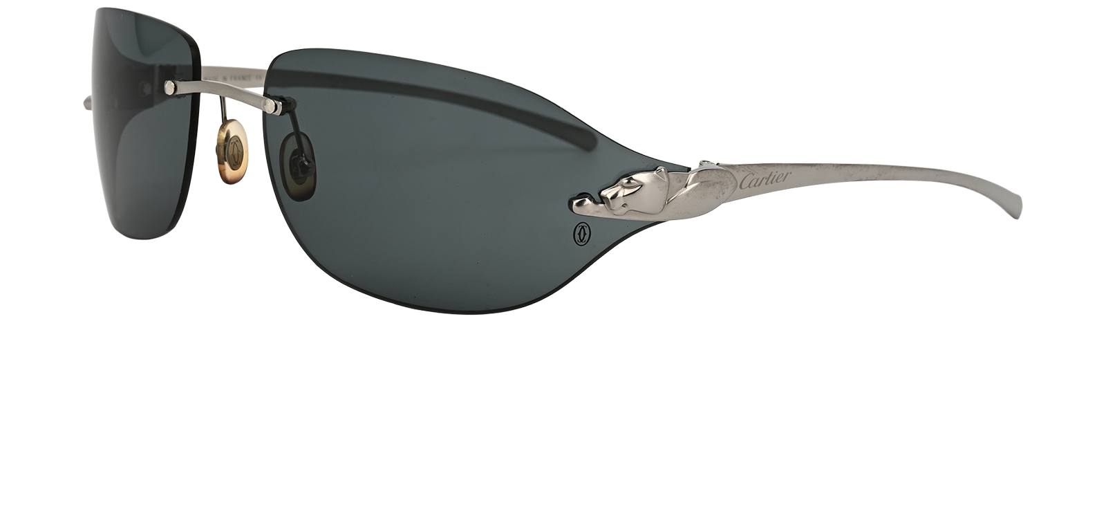 Cartier 110 Panthere De Cartier Sunglasses, &pound;220, Accessories, Silver, Bottom view