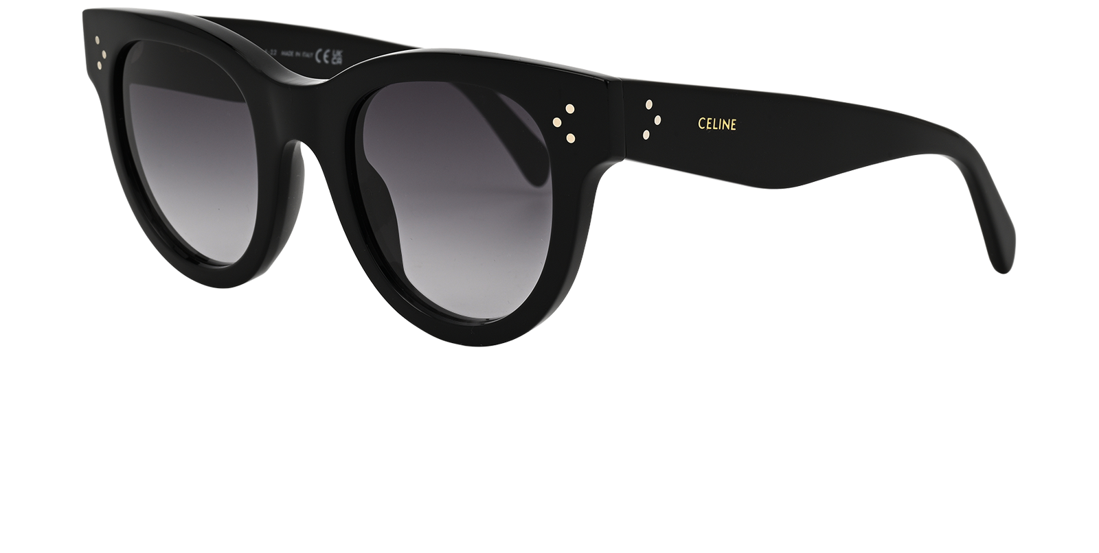 Celine CL4003IN Round Sunglasses, &pound;150, Accessories, Black, Bottom view