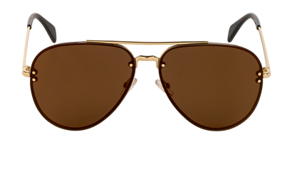 Celine CL41391S Aviator Sunglasses, &pound;95, Accessories, Brown/Gold, Front view