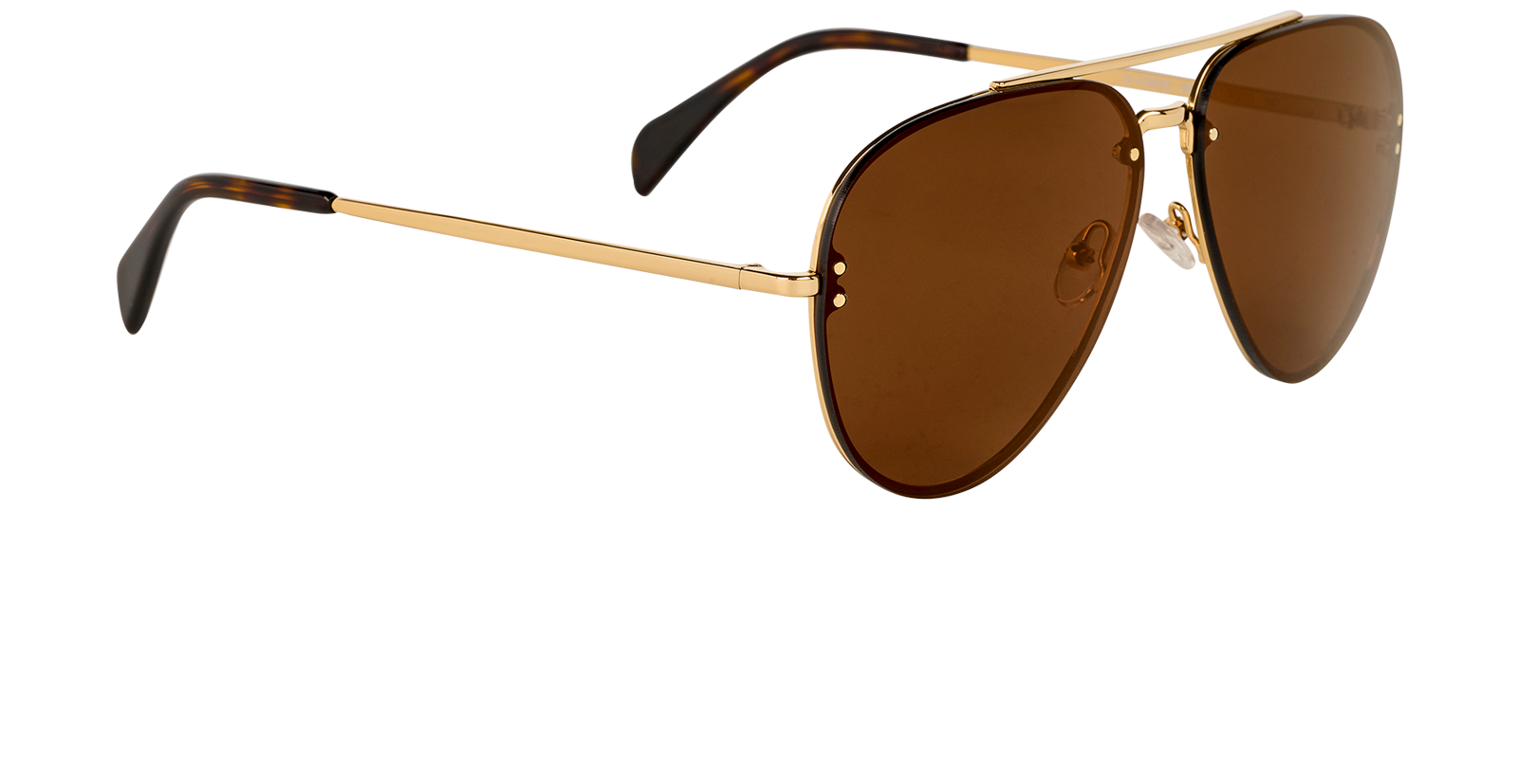 Celine CL41391S Aviator Sunglasses, &pound;95, Accessories, Brown/Gold, Side view