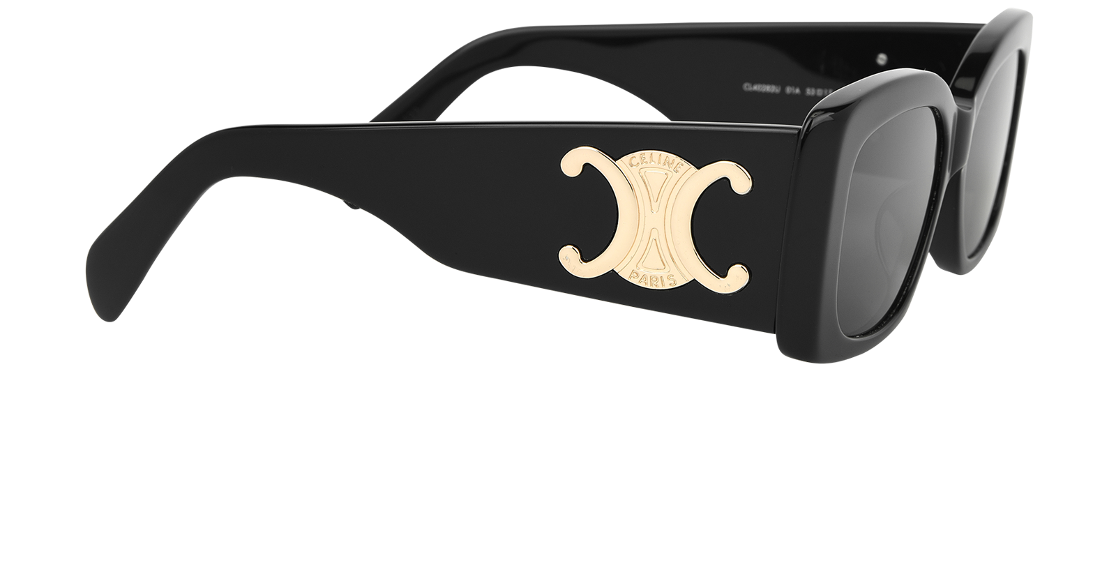 Celine CL40282U Triomphe Rectangle Sunglasses, &pound;275, Accessories, Black, Side view
