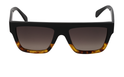 Celine CL40013I Square Sunglasses, &pound;140, Accessories, Black/Brown/Yellow, Front view