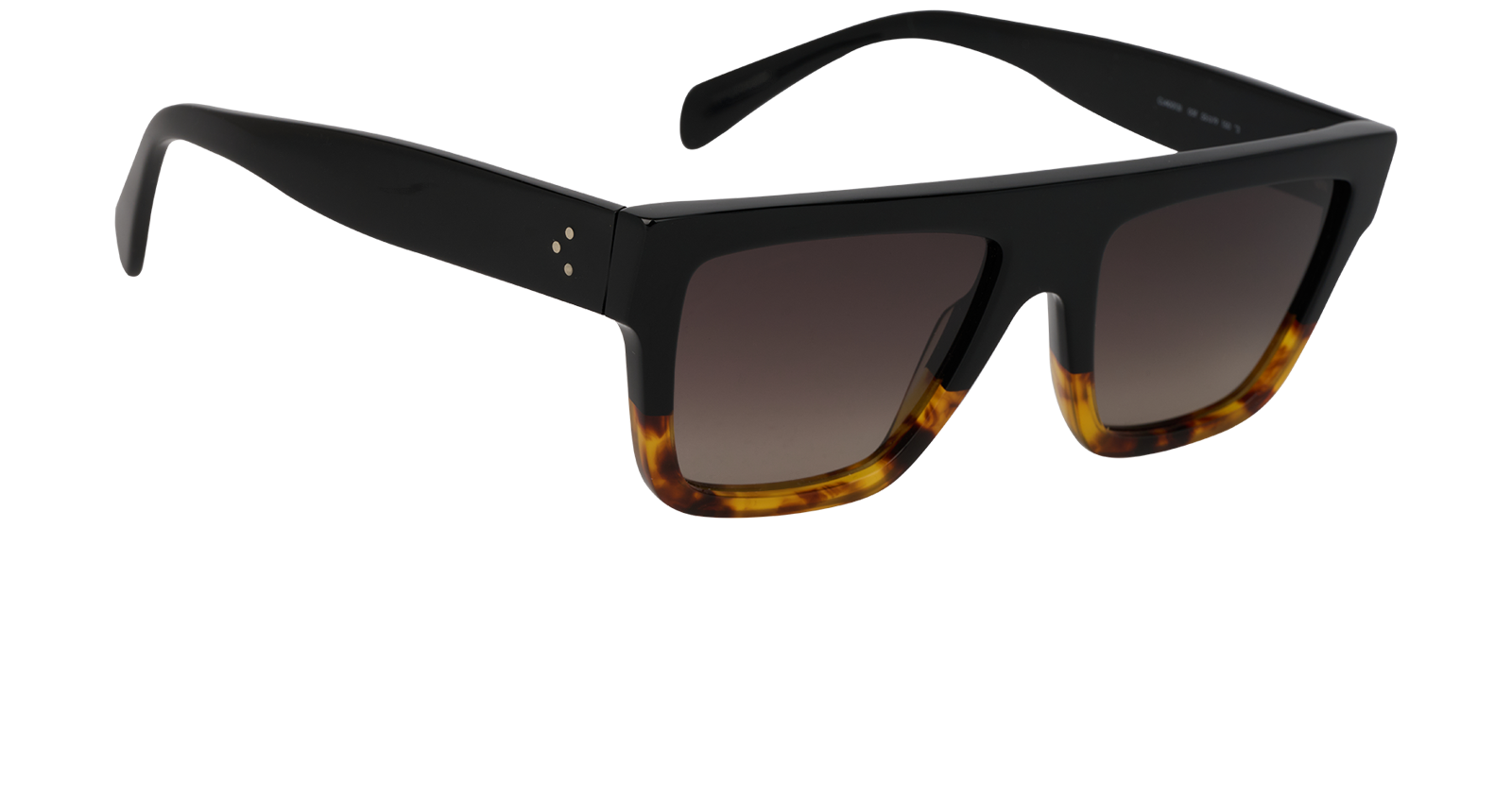 Celine CL40013I Square Sunglasses, &pound;140, Accessories, Black/Brown/Yellow, Side view