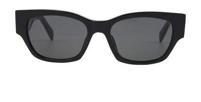 Celine CL40197U Rectangle Sunglasses, &pound;140, Accessories, Black, Front view