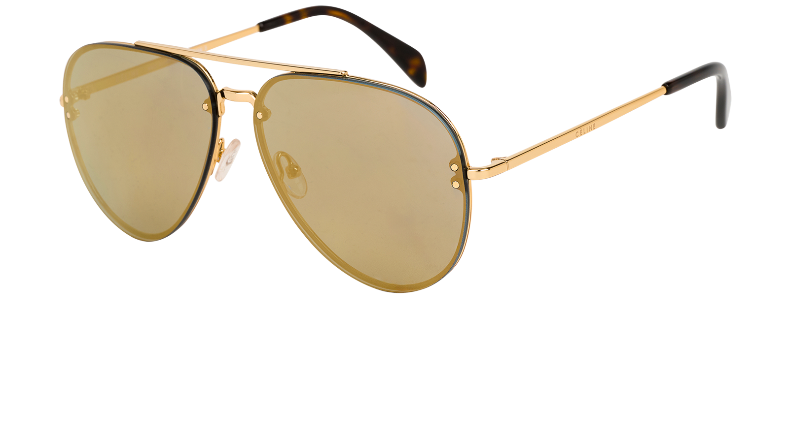 Celine CL41391S Aviator Sunglasses, &pound;95, Accessories, Gold, Bottom view