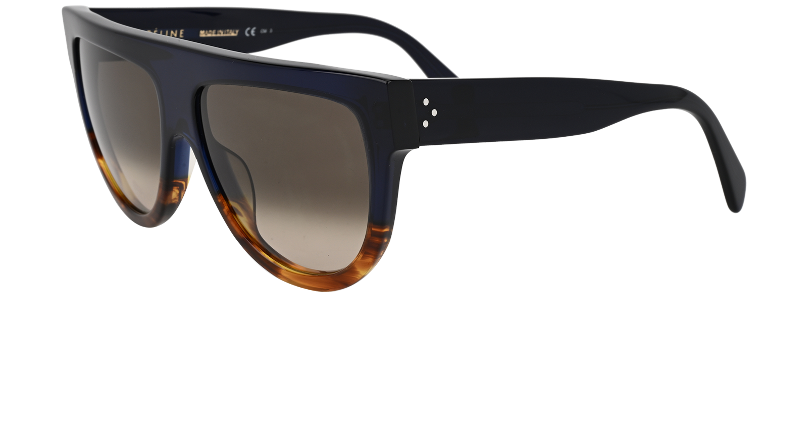 Celine CL41026/S Shield Sunglasses, &pound;170, Accessories, Blue/Brown, Bottom view