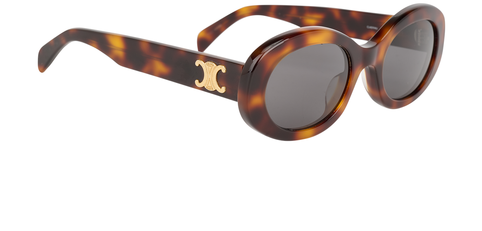 Celine CL40292U Triomphe Oval Sunglasses, &pound;175, Accessories, Brown, Side view