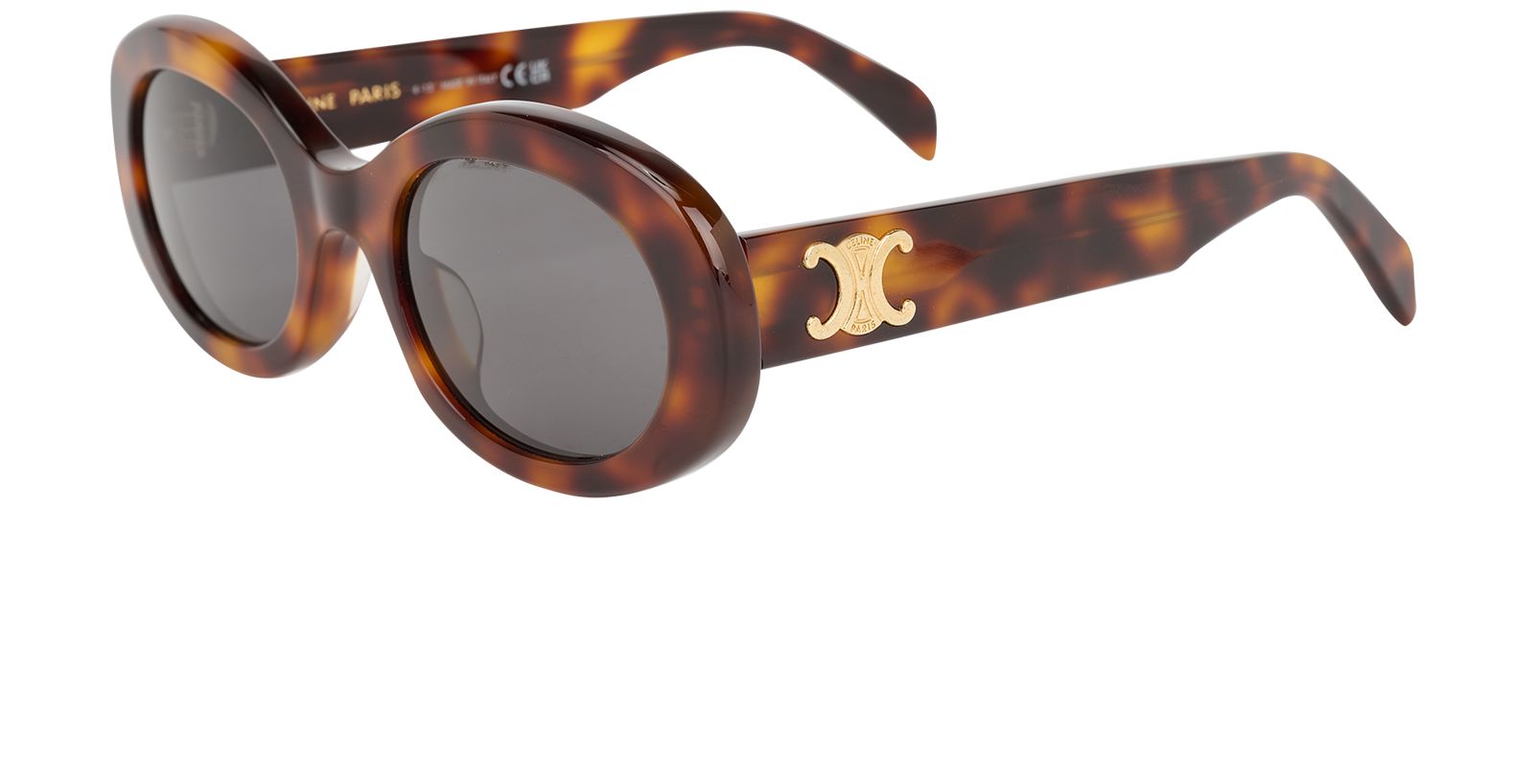 Celine CL40292U Triomphe Oval Sunglasses, &pound;175, Accessories, Brown, Bottom view