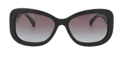 Chanel 5468-B Rectangular Sunglasses, Acetate, Black, C, 3*