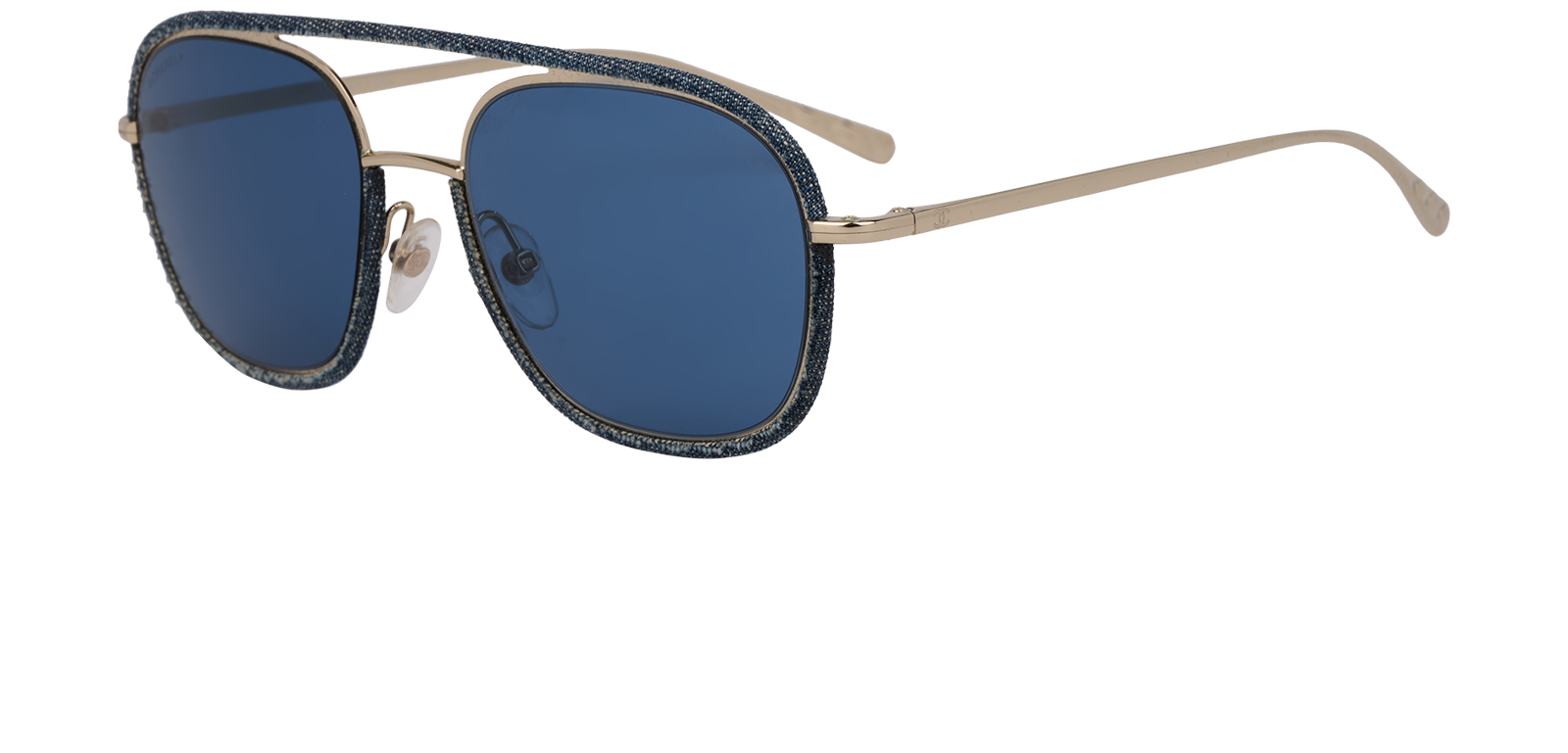 Chanel 4249-J Aviator Sunglasses, &pound;175, Accessories, Blue/Gold, Bottom view