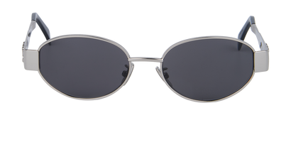 Celine CL40235U Triomphe Sunglasses, &pound;275, Accessories, Black/Silver, Front view