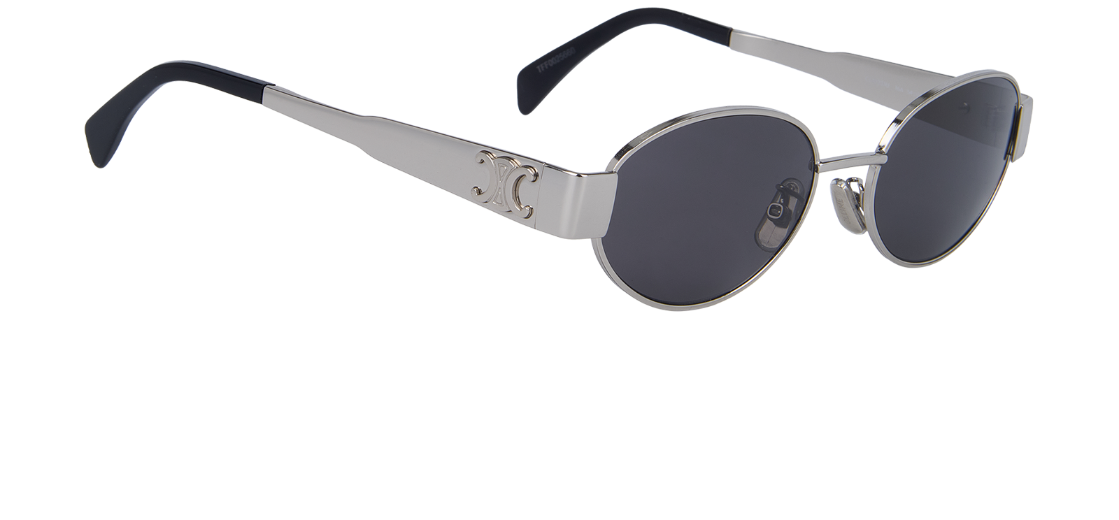 Celine CL40235U Triomphe Sunglasses, &pound;275, Accessories, Black/Silver, Side view