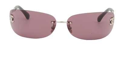 Chanel 71560 Rimless Rectangle Sunglasses, front view