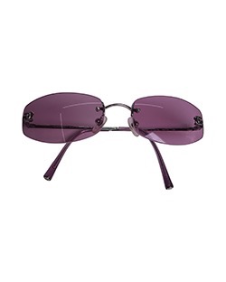 Chanel, Rimless CC Sunglasses, Pink Lense, Silver Metal France, C124/76, B