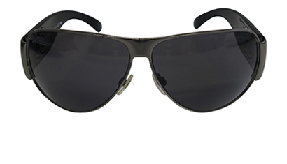 Chanel Vintage CC Logo Aviator Sunglasses, £140, Accessories, Black, Front view