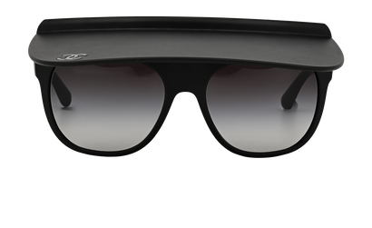 Chanel 71046 CC Visor Sunglasses, &pound;295, Accessories, Black, Front view