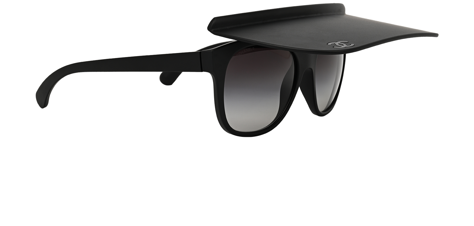 Chanel 71046 CC Visor Sunglasses, &pound;295, Accessories, Black, Side view