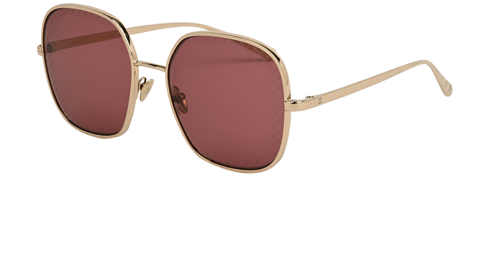 Chanel 4252 Square Sunglasses, &pound;195, Accessories, Gold, Bottom view