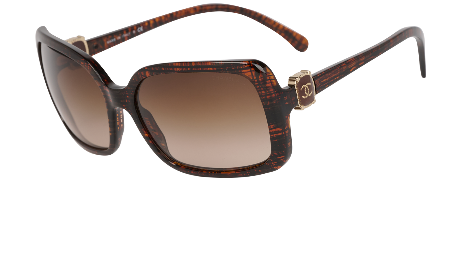 Chanel 5175 CC Square Sunglasses, &pound;190, Accessories, Brown, Bottom view