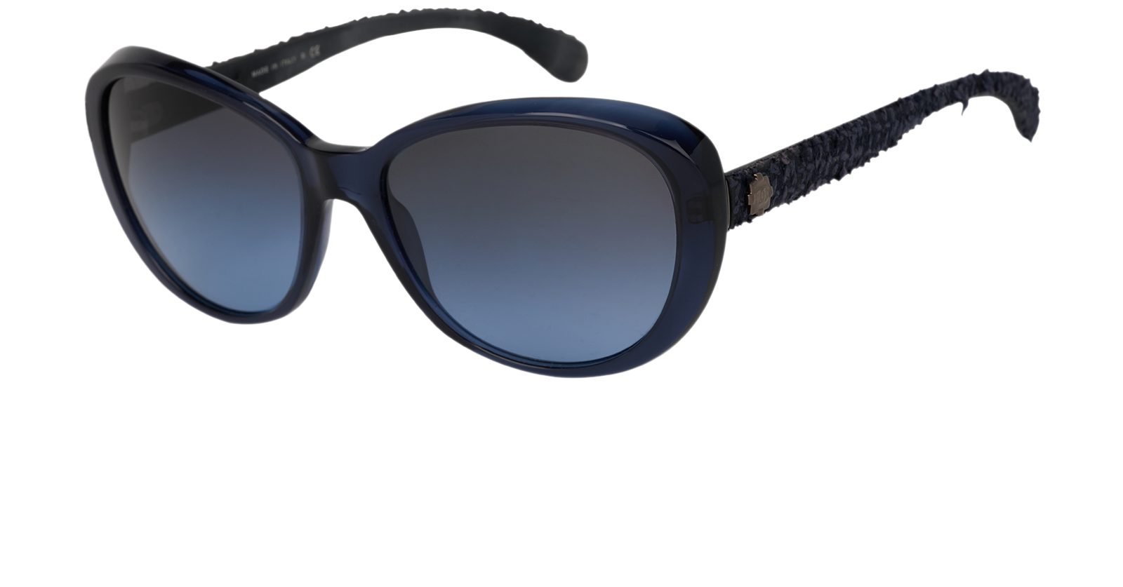 Chanel 5241 Tweed Suglasses, &pound;130, Accessories, Blue, Bottom view