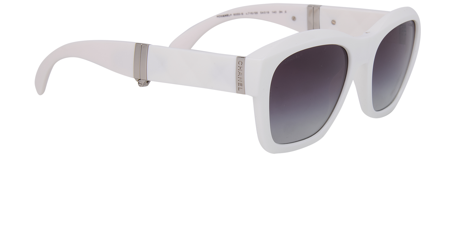 Chanel 6055-B Square Folding Sunglasses, &pound;250, Accessories, White, Side view
