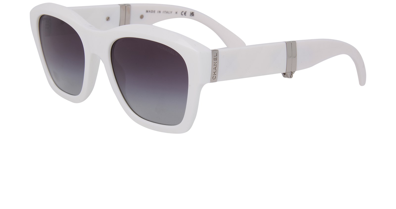 Chanel 6055-B Square Folding Sunglasses, &pound;250, Accessories, White, Bottom view