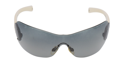 Chanel Vintage Shield Sunglasses, &pound;150, Accessories, White, Front view