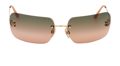 Chanel Rimless Shield CC Logo Sunglasses, front view