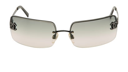 Chanel 4104-B Semi-Rimless Rectangle Sunglasses, front view
