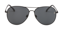 Chanel 4189-T-Q Aviators Sunglasses, Metal, Black, B/C, 3*