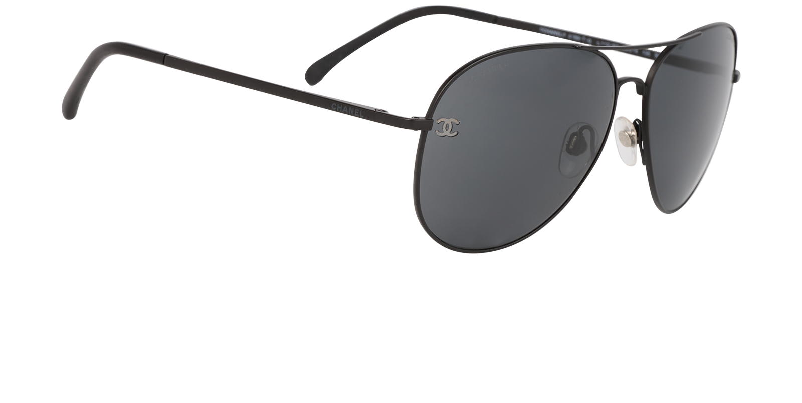 Chanel 4189-T-Q Aviators Sunglasses, &pound;220, Accessories, Black, Side view