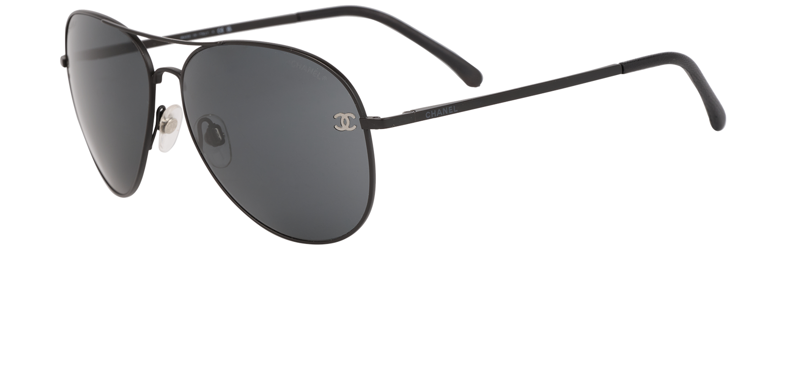 Chanel 4189-T-Q Aviators Sunglasses, &pound;220, Accessories, Black, Bottom view