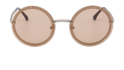 Chanel 4245 Circle Chain Sunglasses, &pound;295, Accessories, Silver, Front view