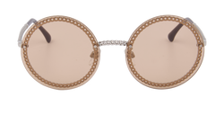 Chanel 4245 Circle Chain Sunglasses, Metal, Silver, C/DB, 3*
