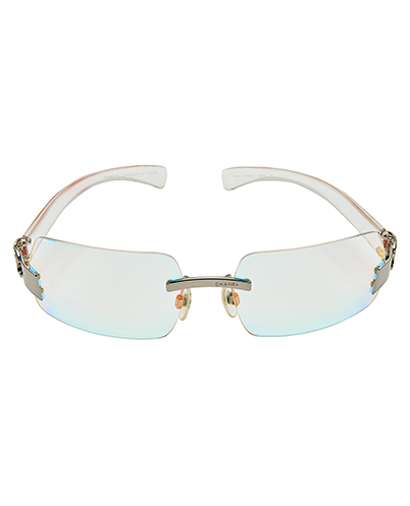Chanel Rimless Rectangle Rainbow Glasses, front view