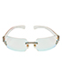 Chanel Rimless Rectangle Rainbow Glasses, front view